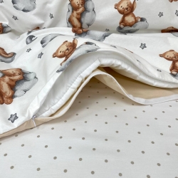 Set lenjerie pentru pătuț bebeluș 3 piese Teddy Bej